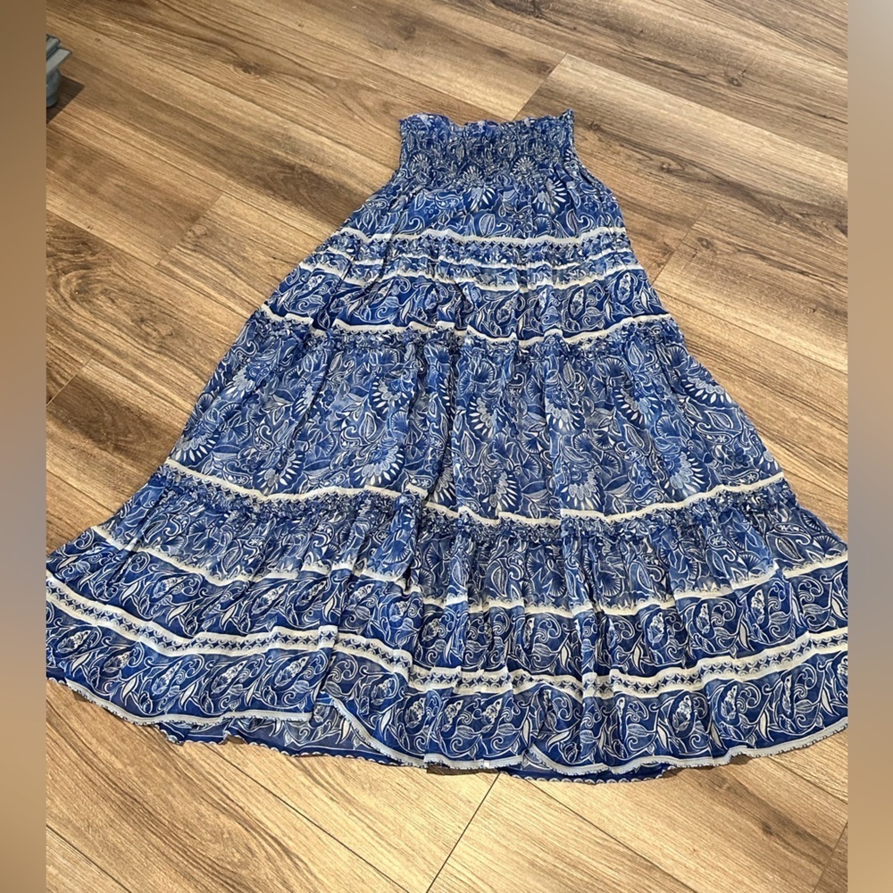 NWOT Anthropologie Love the Label Blue and White Raquel Skirt in Arabesque XS - Picture 6 of 9